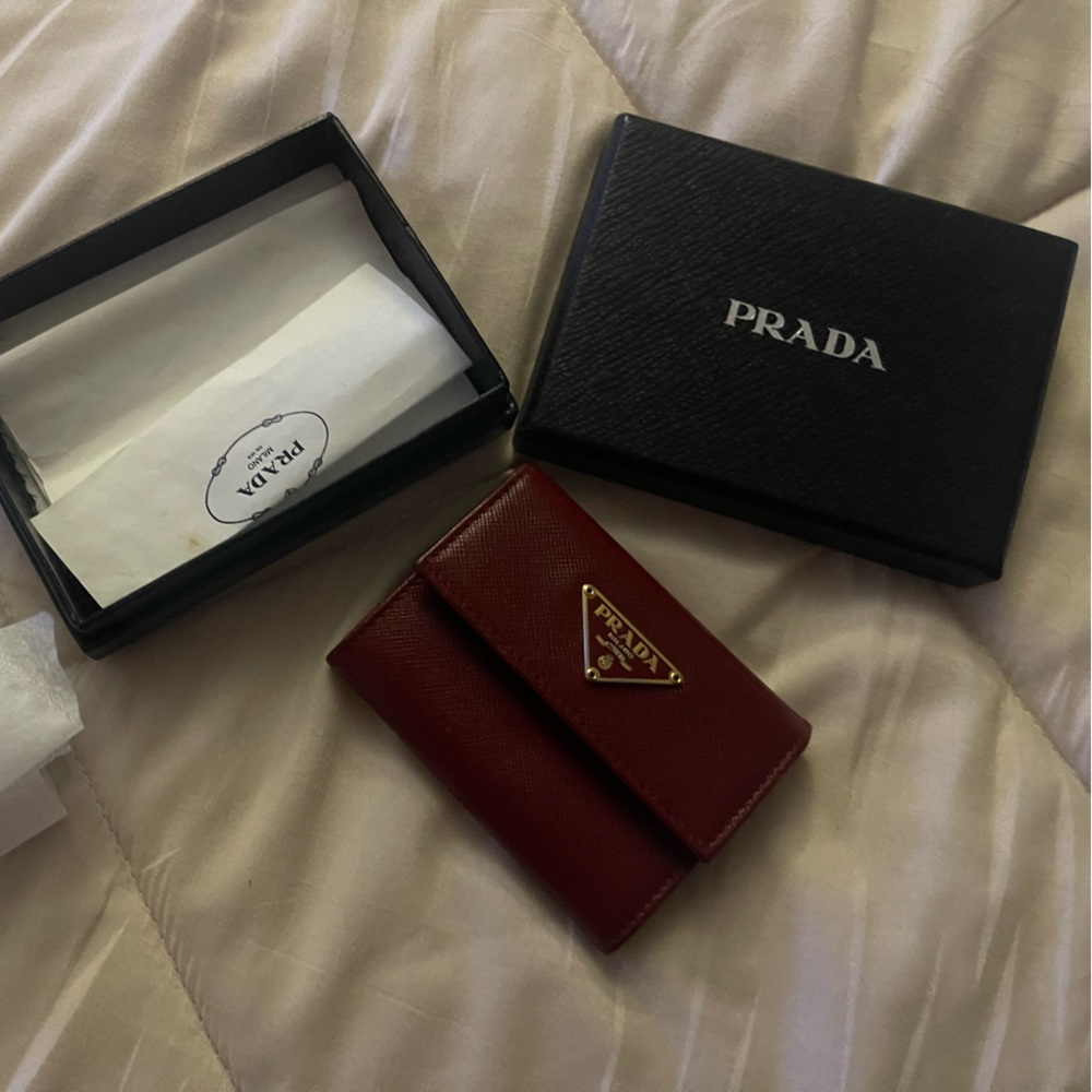 Authentic Prada back to back coin purse